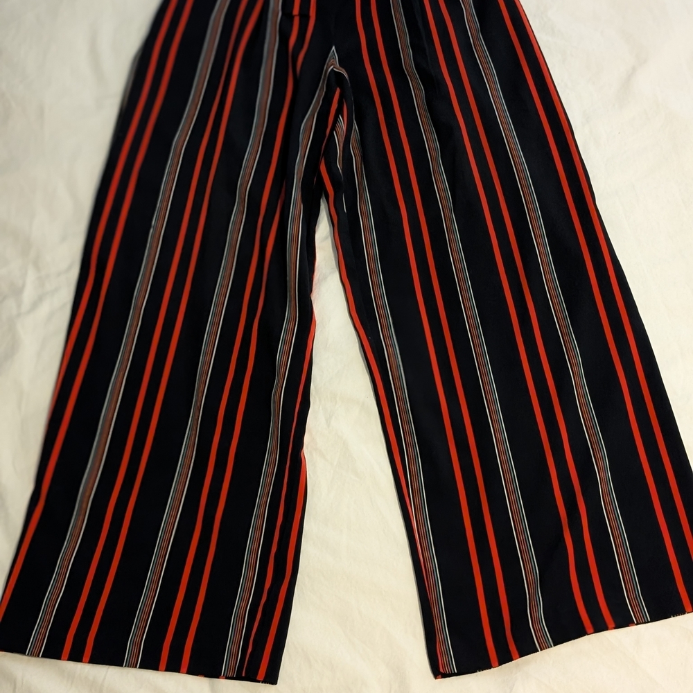 Dalia Black and Red Striped Wide Leg Pants